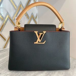 2021 Louis Vuitton MM Bi-Color Capucines. Black & Tan. Used once. Clean No wear.